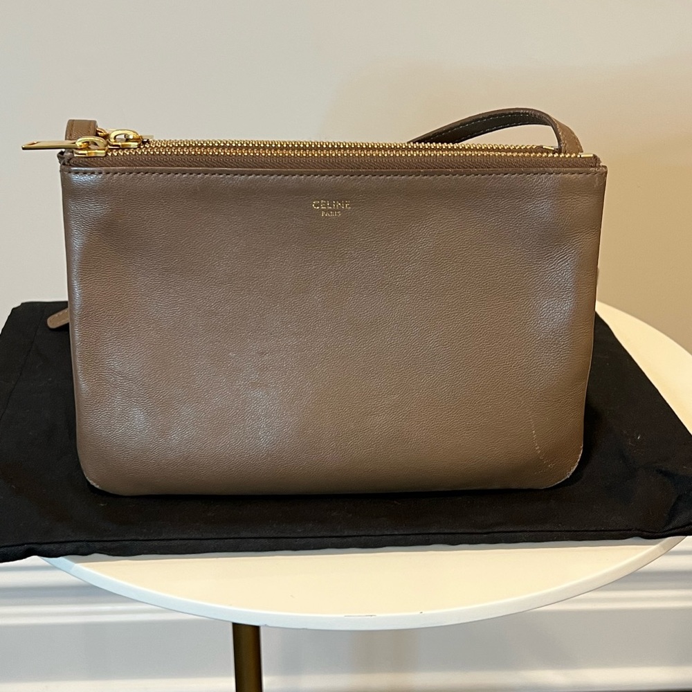 Celine Small Trio Bag Taupe Color